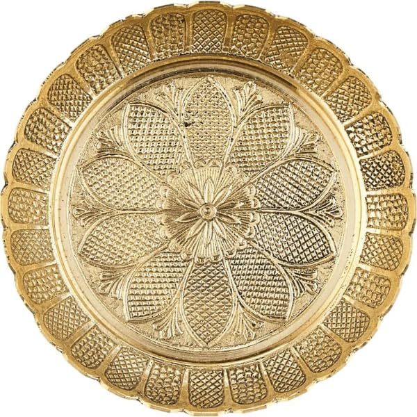 Brass Pooja Thali 6 Inch Aarti Plate