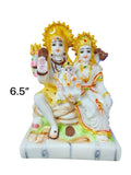 6.5" Shiv Parivar Idol – Lord Shiva, Parvati & Ganesha Resin Statue