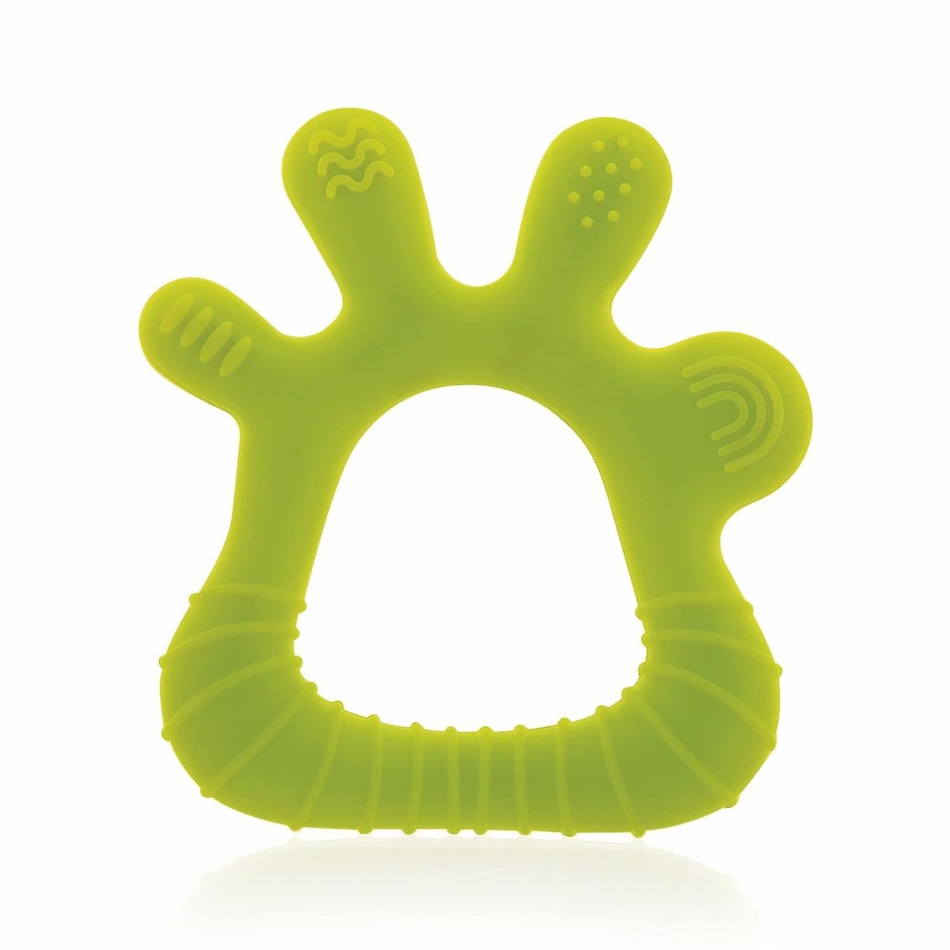 Finger Shape Silicone Teether Green