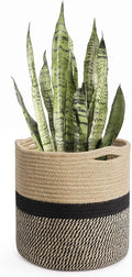 Rope Basket Planter Black Beige Decor