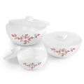 Floral Mixing Bowl Set with Lids (3Pc)