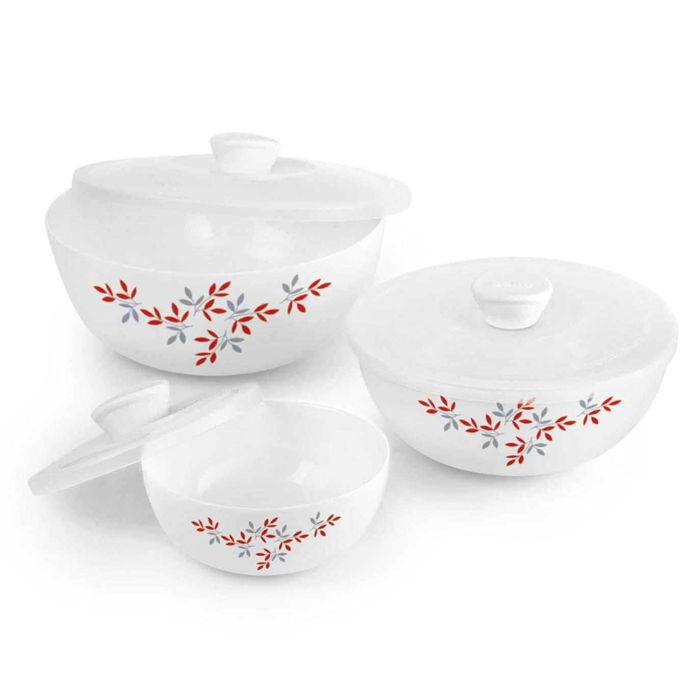 Floral Mixing Bowl Set with Lids (3Pc)