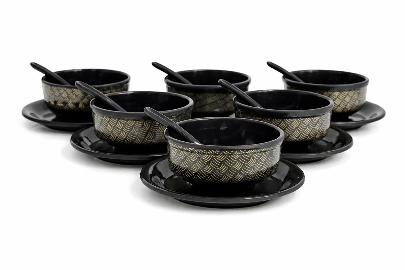 Melamine Soup Bowl Set with Spoons (6Pc)