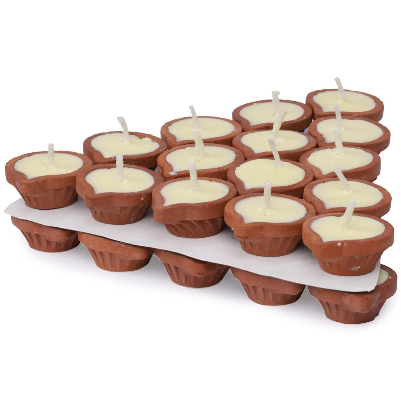 Pure Cow Ghee Diya 60 Pcs Long Burn Time -D28