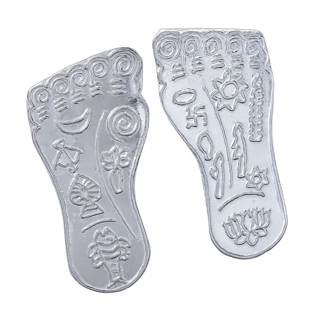 Laxmi Charan Pure Silver Use in Laxmi puja (4gm) 1 Jodi