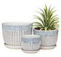 Ceramic Pots with Saucer Set of 3