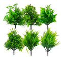 Artificial Grass Bushes Decor Set of 6