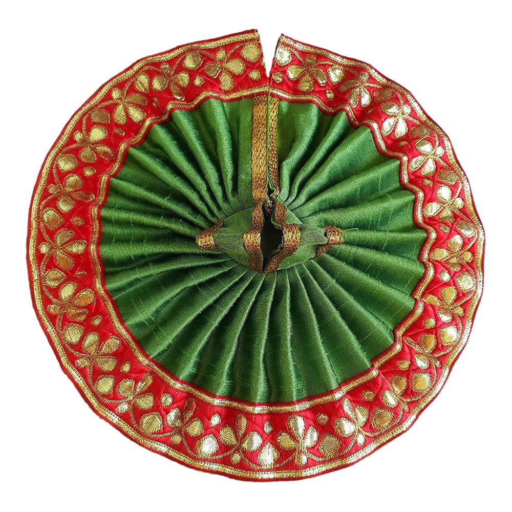 Handmade Beautifull Laddo Gopal/Krishan Ji/Ball Gopal Green Poshak