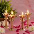 Brass Kamal Akhand Diya with Stand (4")