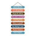 Rules for Life Quote Wooden Wall Hanging