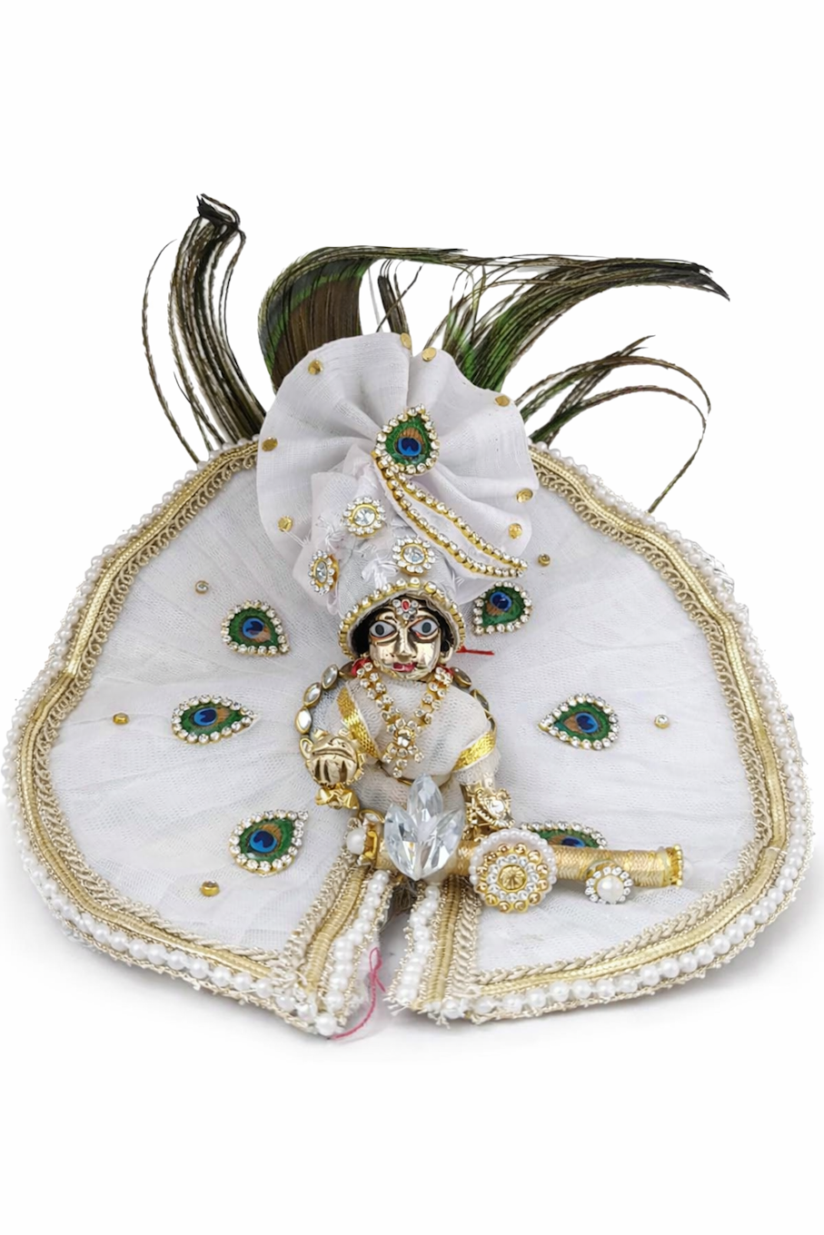 Embellished Deity Dress for Mandir Use