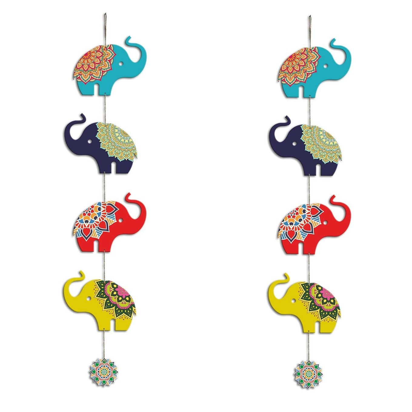 Elephant MDF Wall Art Hanging Set of 2