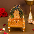 Metal Krishna Singhasan Chowki for Pooja