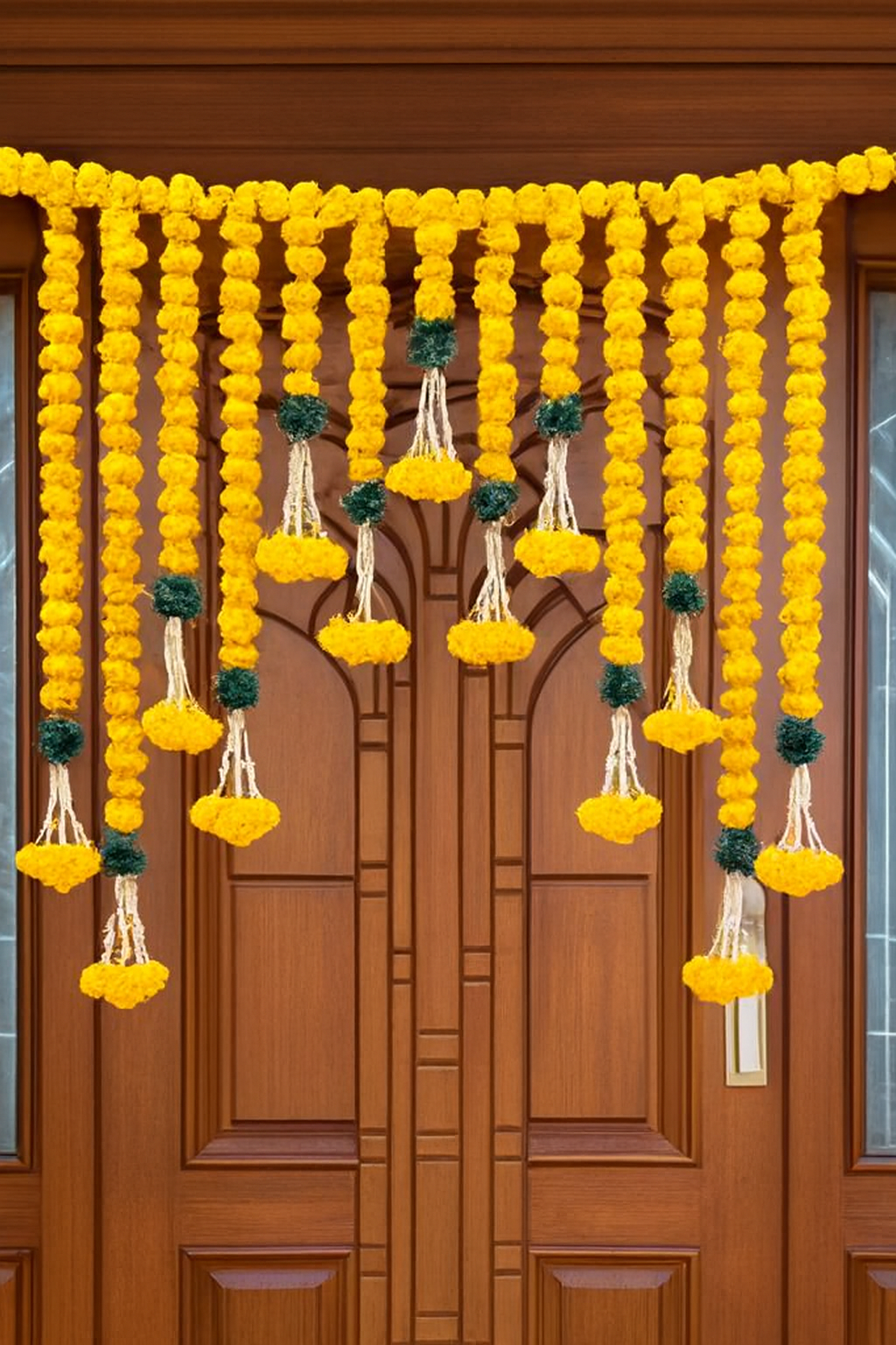Artificial Flower Garland for Door Decoration – Yellow & Green