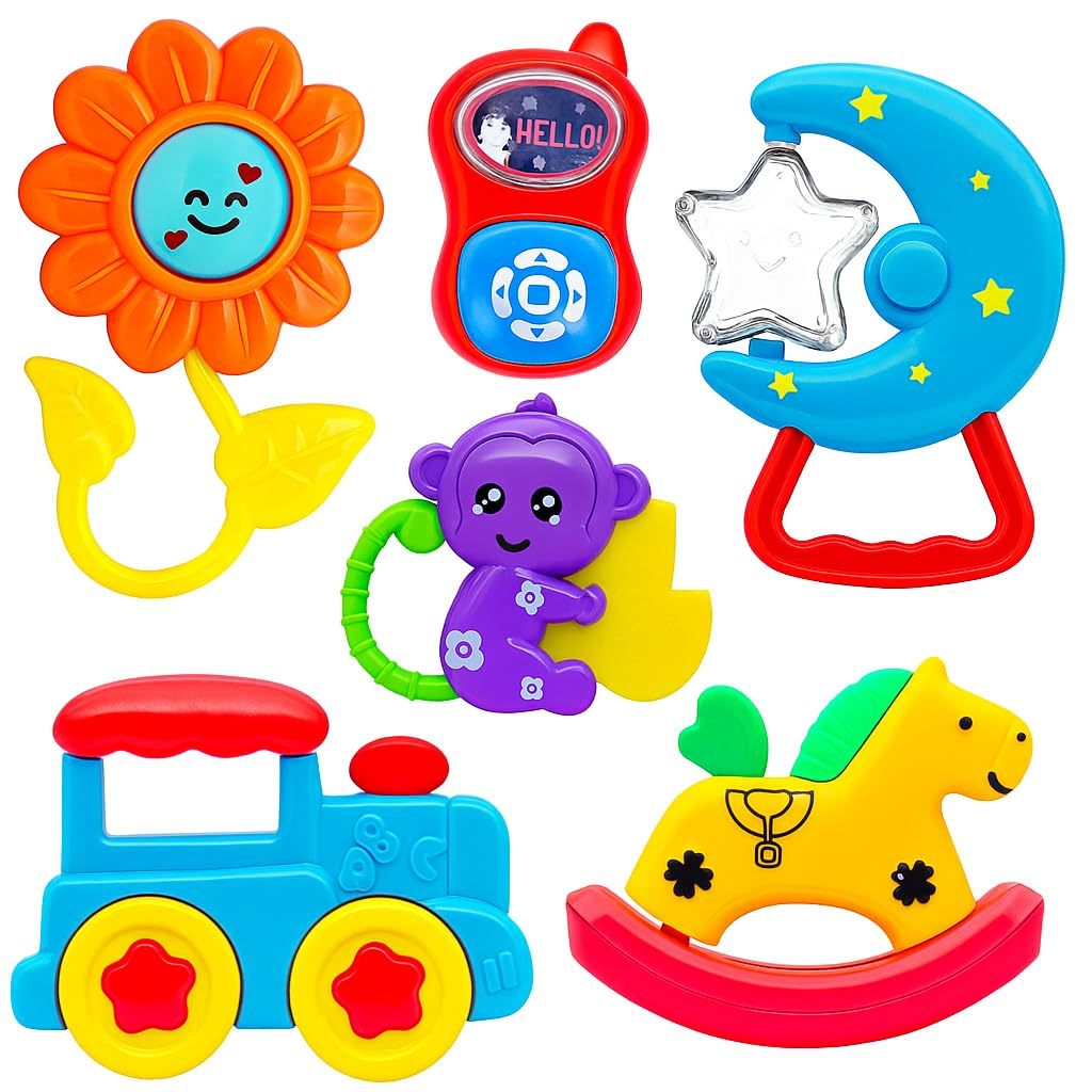 Baby Rattle Teether Set Pack of 6