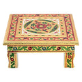 Meenakari Wooden Chowki for Puja 15x15