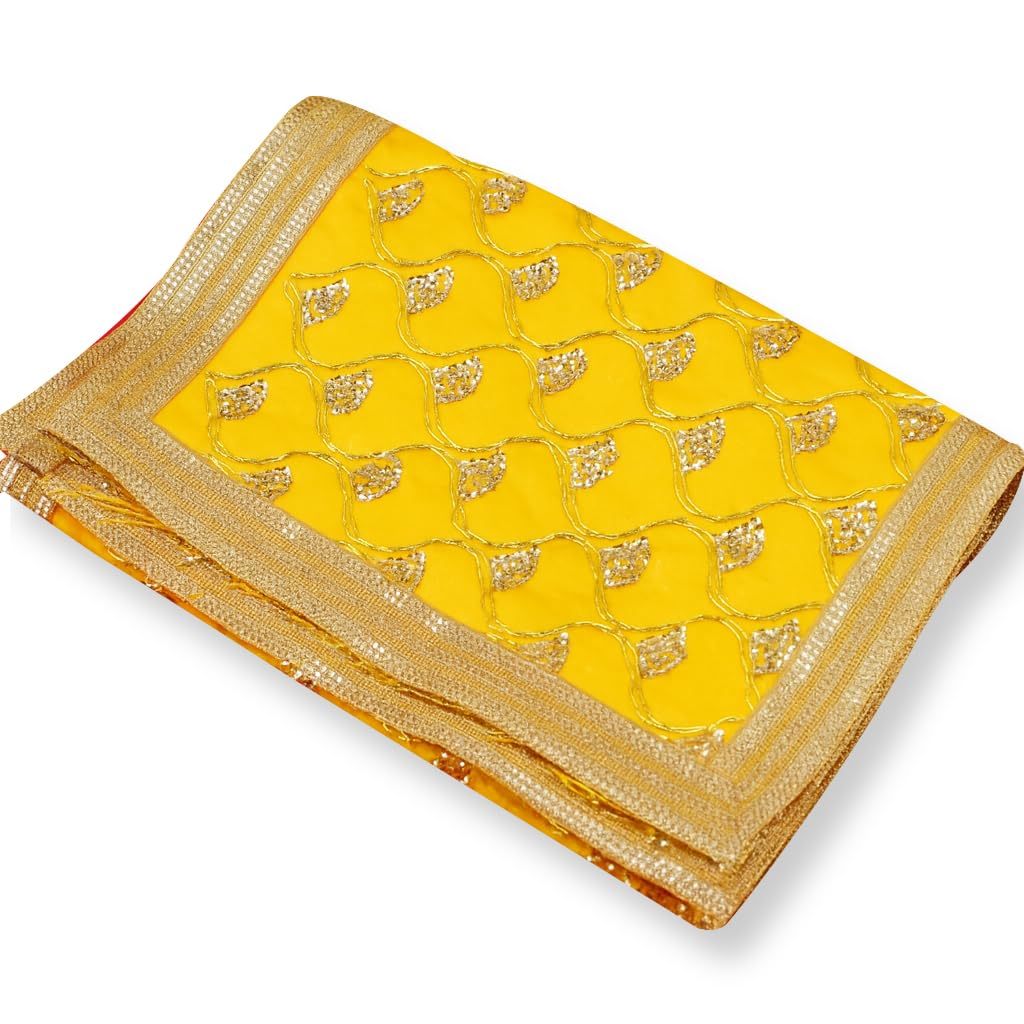 Yellow Mata Chunri for Pooja & Mandir Use