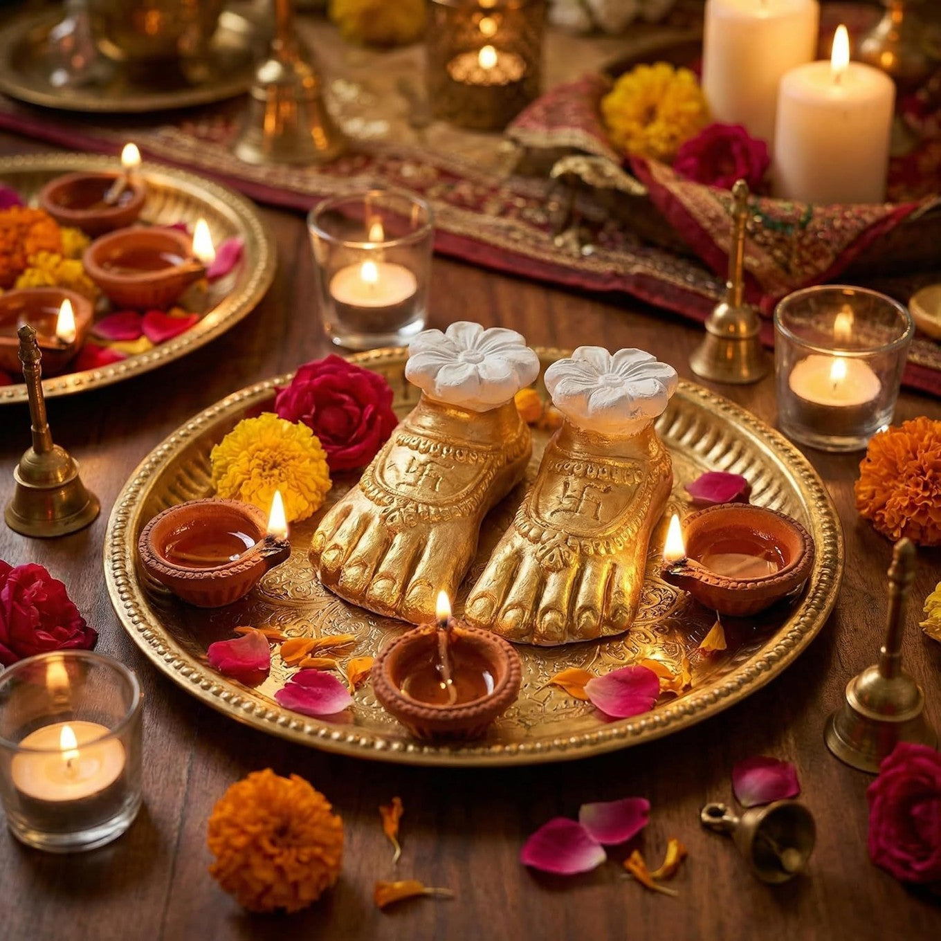 Lakshmi Charan Paduka Golden Feet