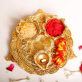 Red Velvet Pooja Asan Cloth Set for Idols
