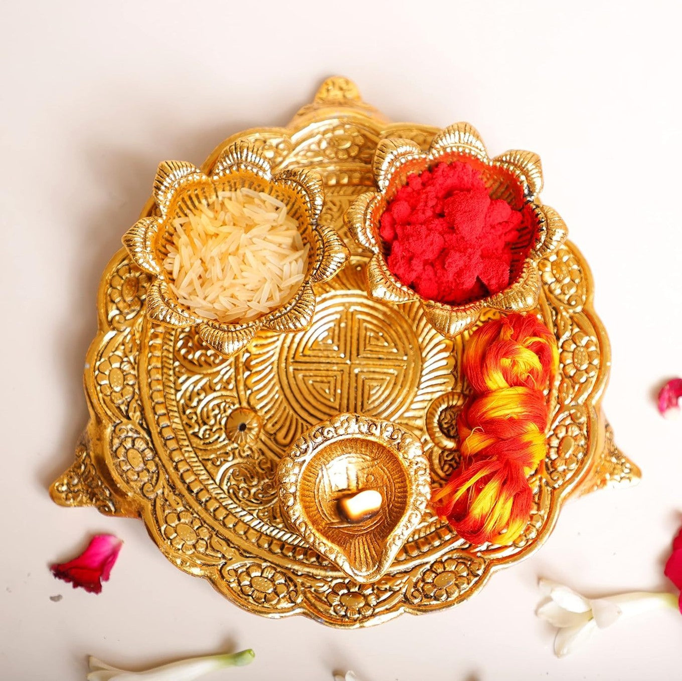 Red Velvet Pooja Asan Cloth Set for Idols
